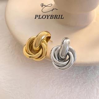 PLOYBRIL COD- ย้อนยุคความรู้สึกด้านการออกแบบ ทอง ต่างหู เรขาคณิต แฟชั่น อเนกประสงค์ บิดเบี้ยว เครื่องประดับแฟชั่น E084