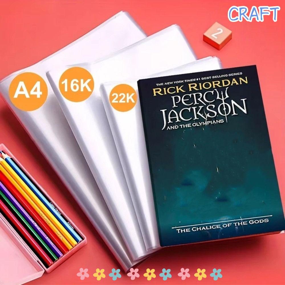CRAFT 10 ชิ้นปกหนังสือพลาสติก, สวมใส่ Self-Adhesive ปิดหนังสือโปร่งใส, A4/16K/A5 แฟ้มกันน้ําหนังสือฝาครอบป้องกัน