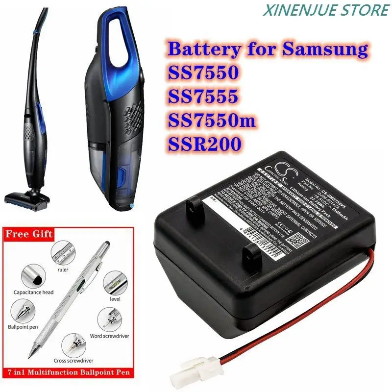 เครื่องดูดฝุ่นแบตเตอรี่ 18.5V/1500mAh DJ96-00142A, DJ96-00142B สําหรับ Samsung SS7550, SS7555, SS755