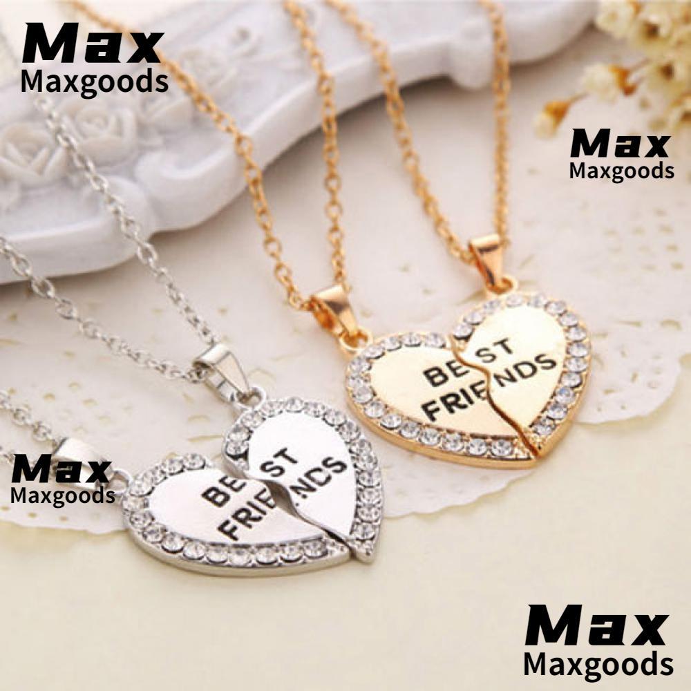 MAXG 2PCS Bff สร้อยคอแฟชั่นเครื่องประดับชุบเงิน/ทอง Crytral