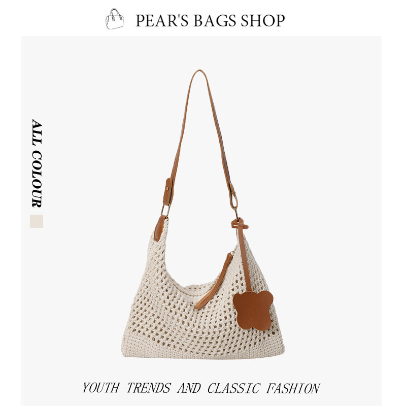 Pearsbags กระเป๋าสะพายแฟชั่น ถักเปีย แผนกฮัน น้ำหนักเบามาก เหมาะสำหรับวันหยุด