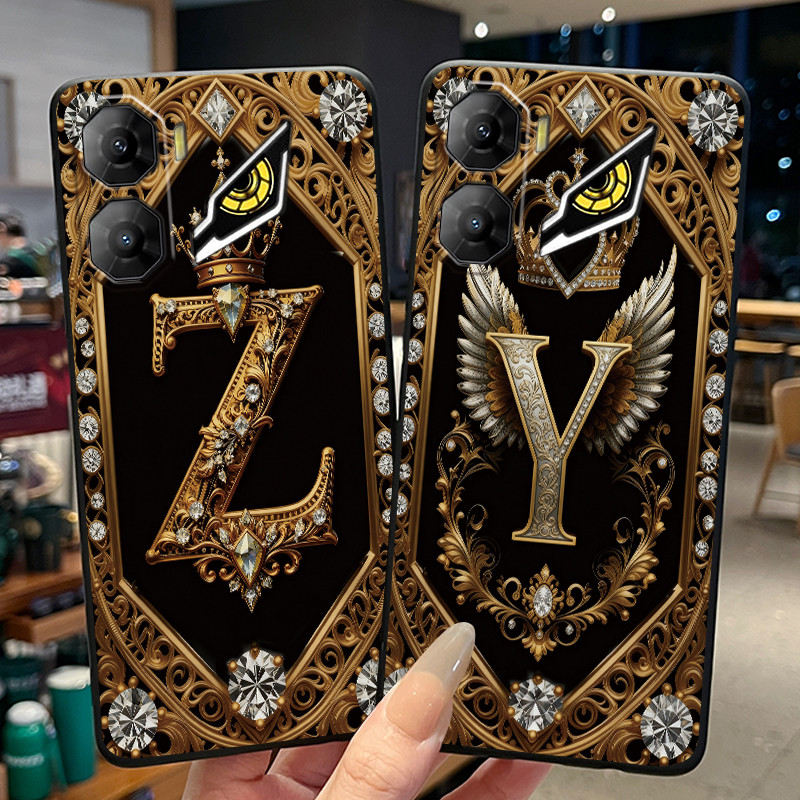 เคสโทรศัพท์สําหรับ ZTE Nubia Neo 3 5G Z2464N ซิลิโคนนุ่มสีดําปกหลังตัวอักษรเริ่มต้นรูปแบบแฟชั่นเคสป้