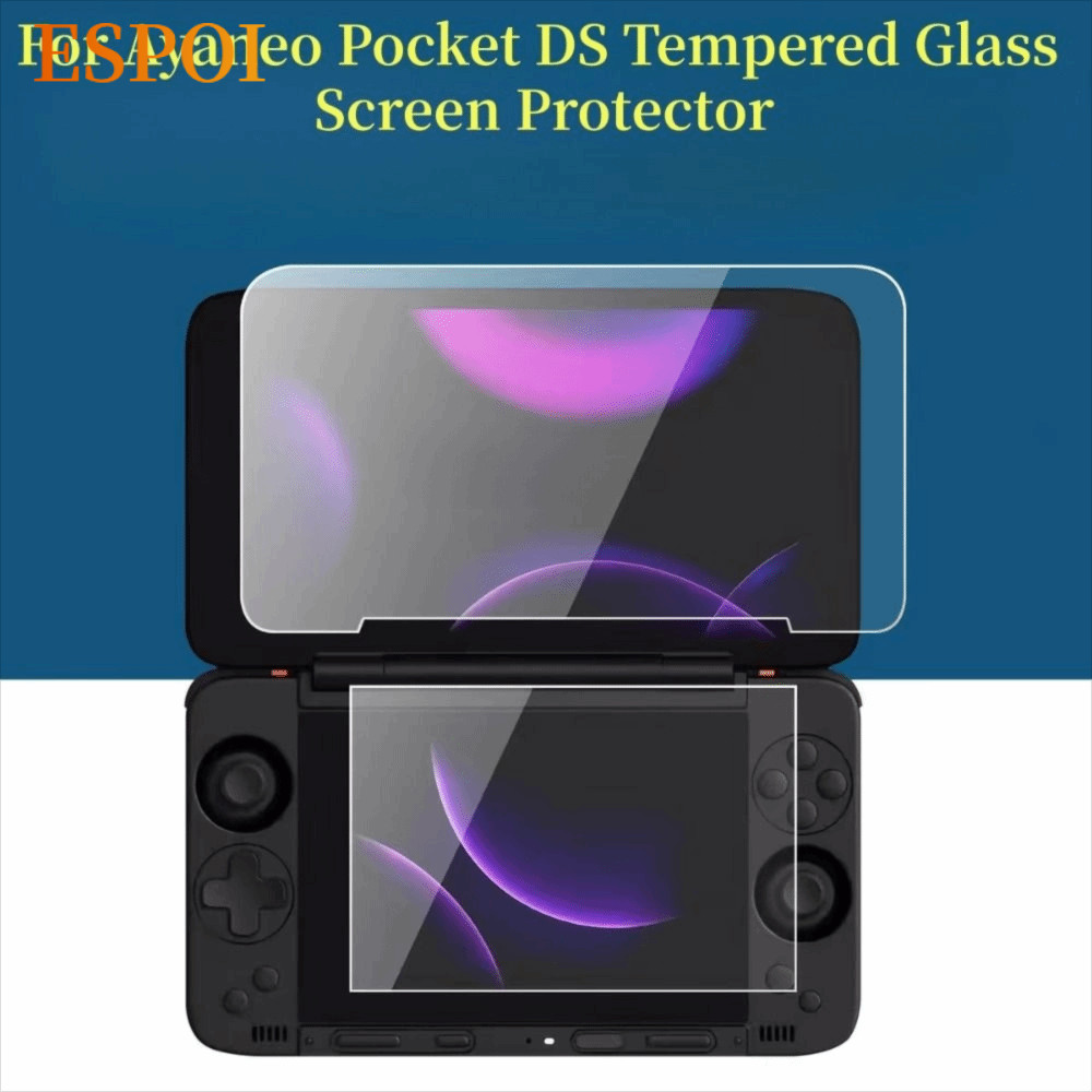 ESPOI กระจกนิรภัย, HD ตัวป้องกันหน้าจอแบบเต็มหน้าจอ, ป้องกันรอยขีดข่วน 9H Flip Dual Screen ฟิล์มป้อง