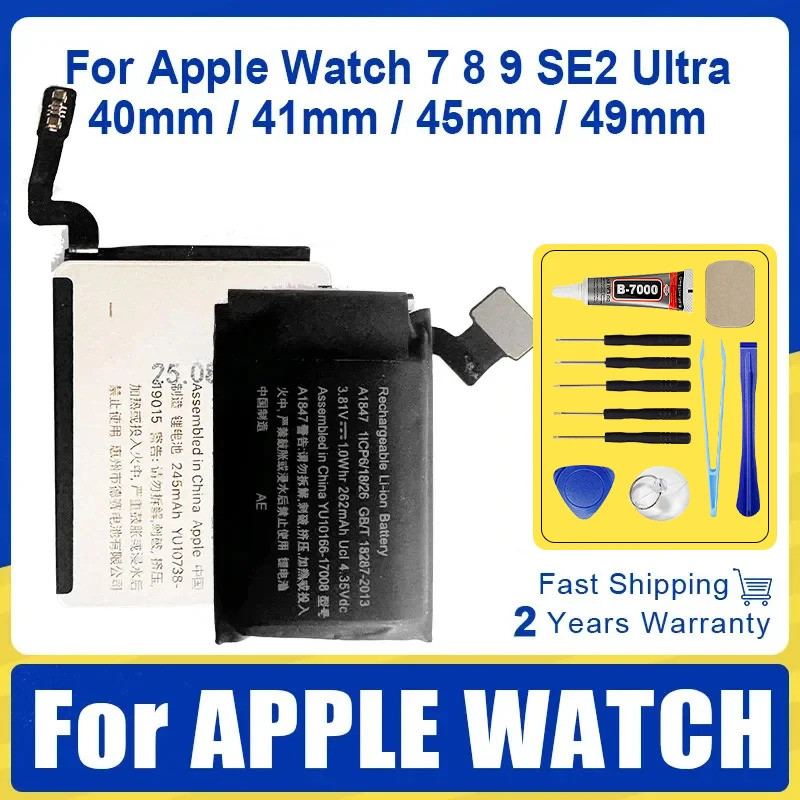 XDOU A2552 A2663 A2810 A3009 A2954 A2815 A2721 A2956 A2749 แบตเตอรี่สําหรับ Apple Watch Series 7 8 9 SE2 Ultra/Ultra2 40/41/45/49 มม.