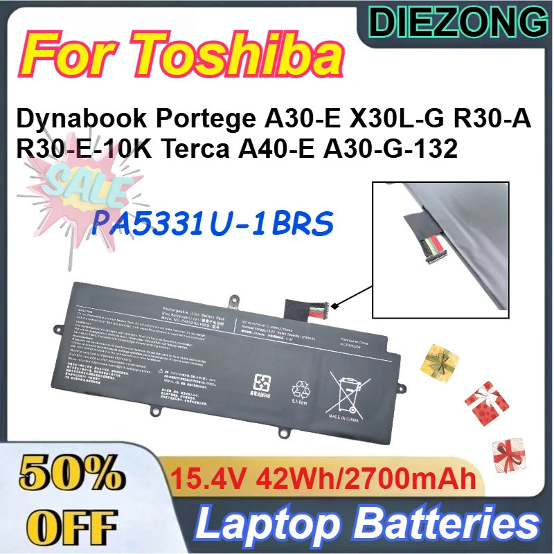 15.4V 42Wh/2700mAh PA5331U-1BRS แบตเตอรี่แล็ปท็อปสําหรับ Toshiba Dynabook Portege A30-E X30L-G R30-A