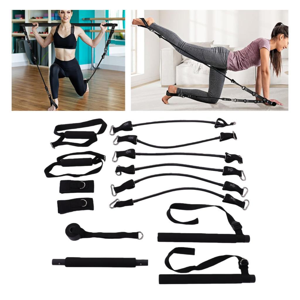 Calinodesign Pilates Bar Kit 20 30 40 Lbs Resistance Bands อุปกรณ์ออกกําลังกายแบบปรับได้พร้อมกระเป๋า