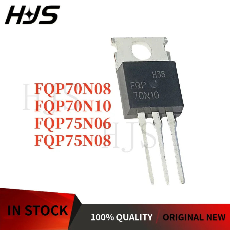 10PCS FQP70N08 FQP70N10 F75N06 FQP75N08 TO-220 70N08 70N10 75N08 75N06 TO-220 ในสต็อก mos ในสต็อกชิป