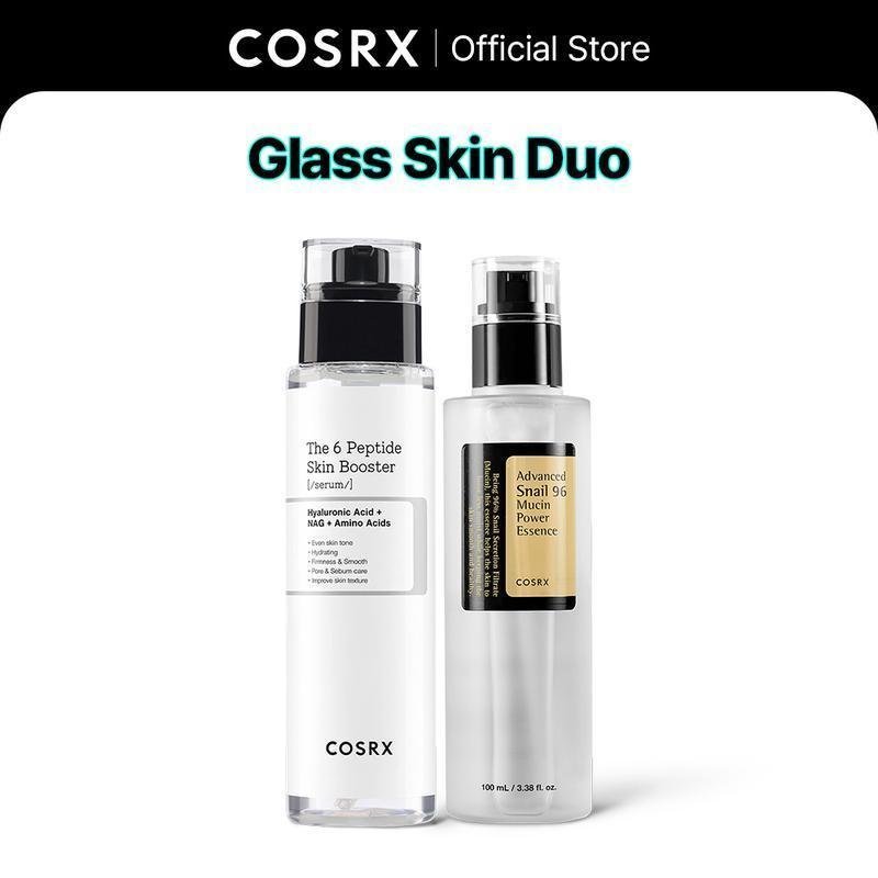 COSRX OFFICIAL Glass Skin DUO SET_Advanced Snail 96 Mucin Power Essence 100ML 1EA + The 6 Peptide Bo