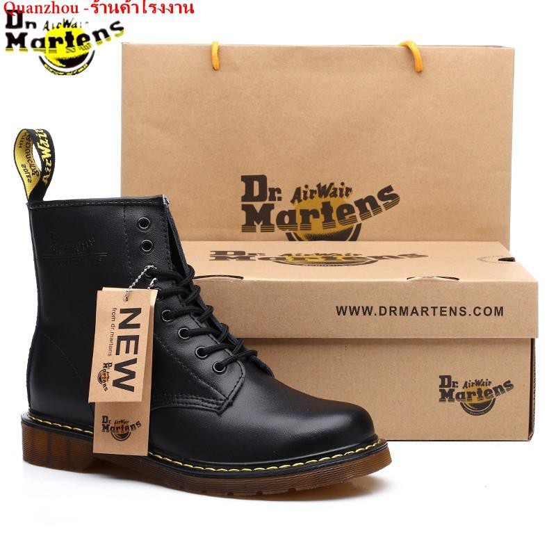 กับ8 แฟชั่นรองเท้าบูทมาร์ตินคลาสสิก ดร. Martens Martin Doctor 1460 Leather British Style Martin Coup