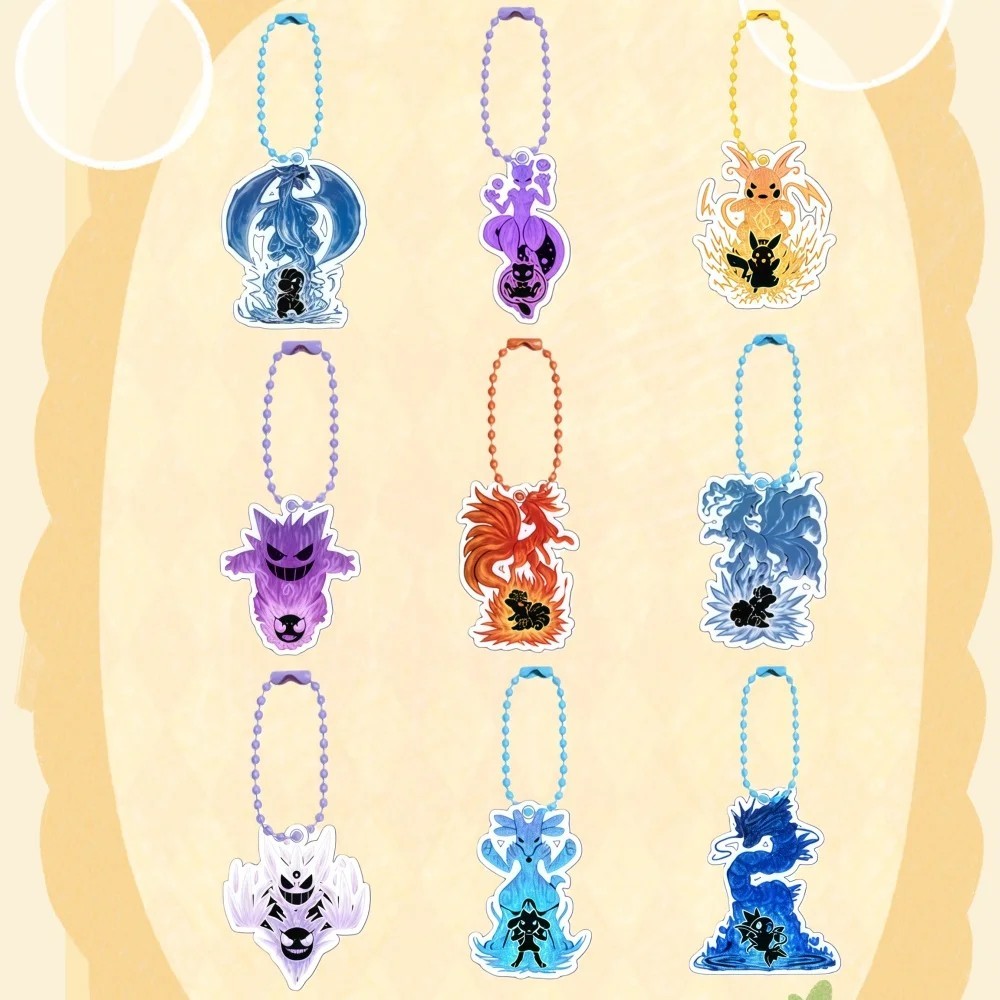 Pokemon Mica พวงกุญแจอะคริลิคอะนิเมะ Mewtwo Gengar Lucario Gyarados Vulpix Tyranitar กระเป๋าเป้สะพาย