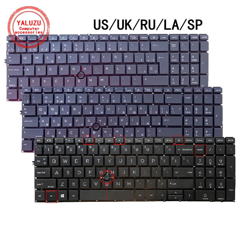 US/UK/RU/LA/SP แป้นพิมพ์แล็ปท็อปใหม่สําหรับ HP 850 G7 850 G8 750 G7 750 G8 755 855 G7 G8 Zbook Firef