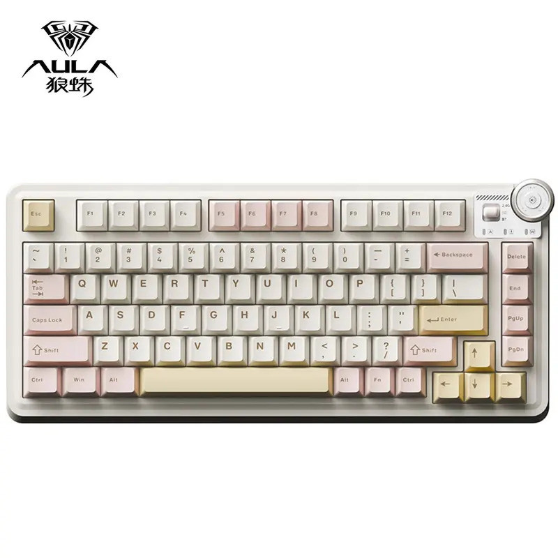 Aula AU75 คีย์บอร์ดไร้สาย Tri โหมด BT/2.4G/แบบมีสาย 75% เค้าโครง Hot-Swappable RGB Backlight คีย์บอร