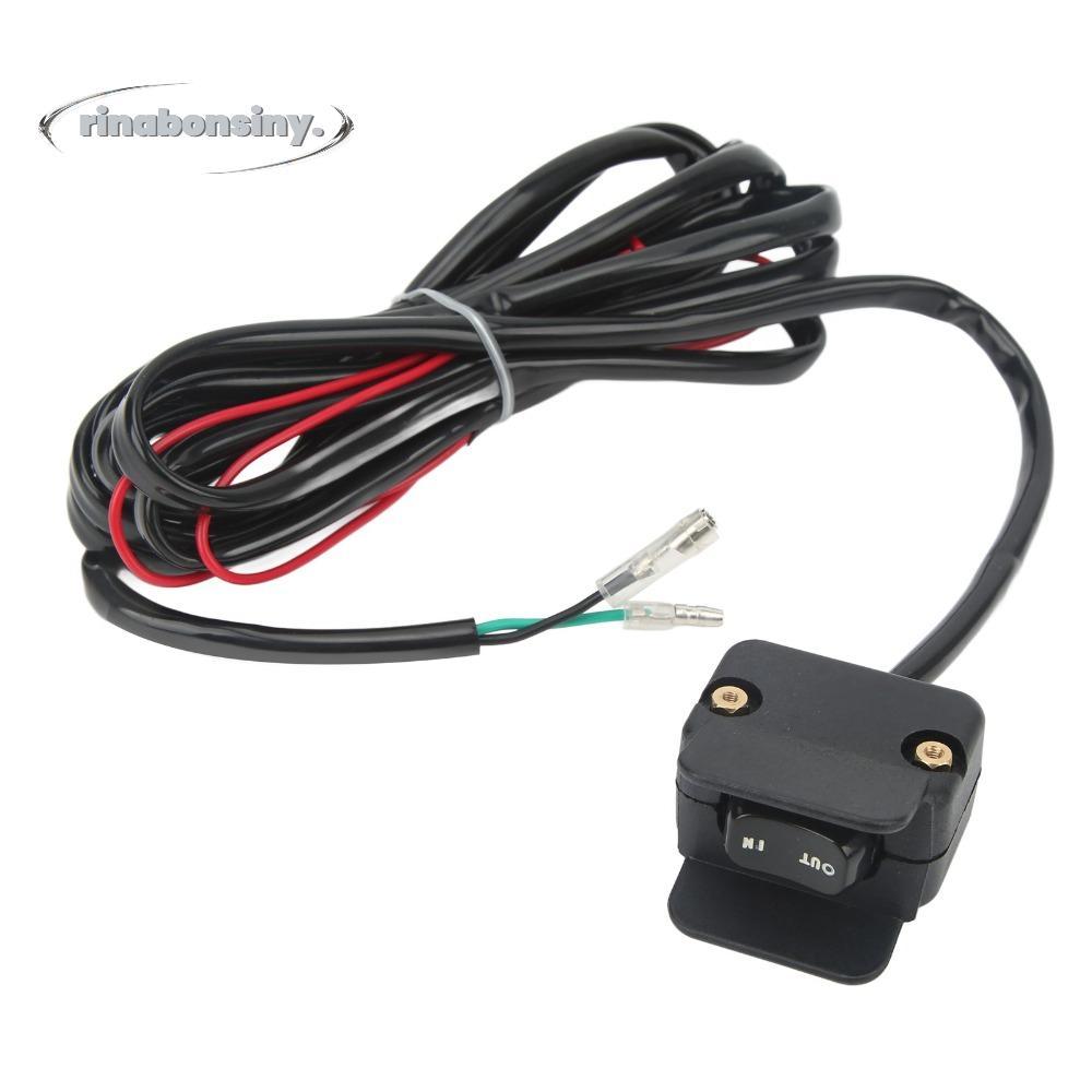 RINABONSINY Winch Rocker Switch, 12V ความยาว 3 เมตรควบคุมแฮนด์,สวิทช์เปลี่ยนสายควบคุม Thumb Switch ส