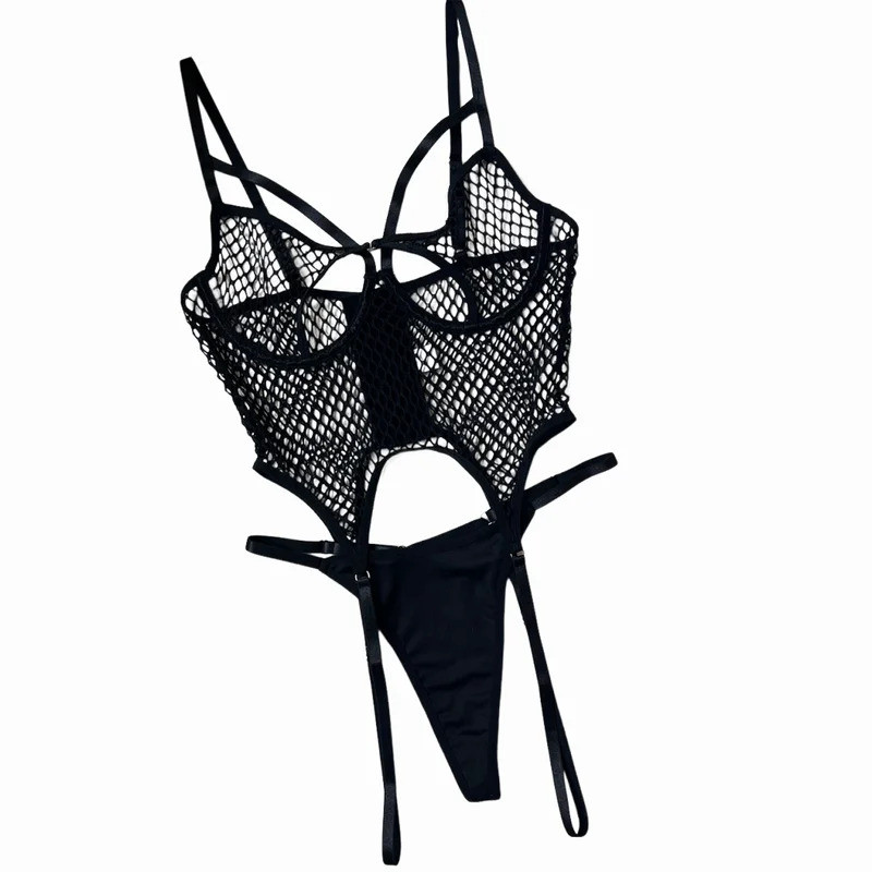 MFishnet Erotic Lingerie Ultra Sexy Crotchless Daring Erotic Costume Mesh Transparent Bra Onlyfans O