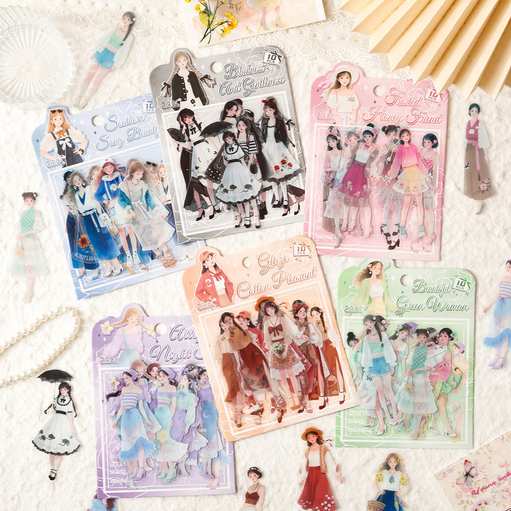 นาย กระดาษ 10 ชิ้น/ถุงสติกเกอร์สัตว์เลี้ยงสาวสดเกาหลีรูปรูปแบบหนังสือมือสติกเกอร์ ทําเอง การ์ดอวยพรไดอารี่ถ้วยกล่องเก็บสติกเกอร์ตกแ