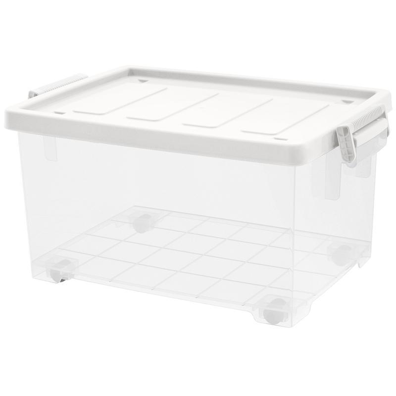 JCJ กล่องพลาสติกมีล้อ รุ่น 5112 สีใส ขนาด 36x48.5x26.5 ซม. (25 ลิตร)