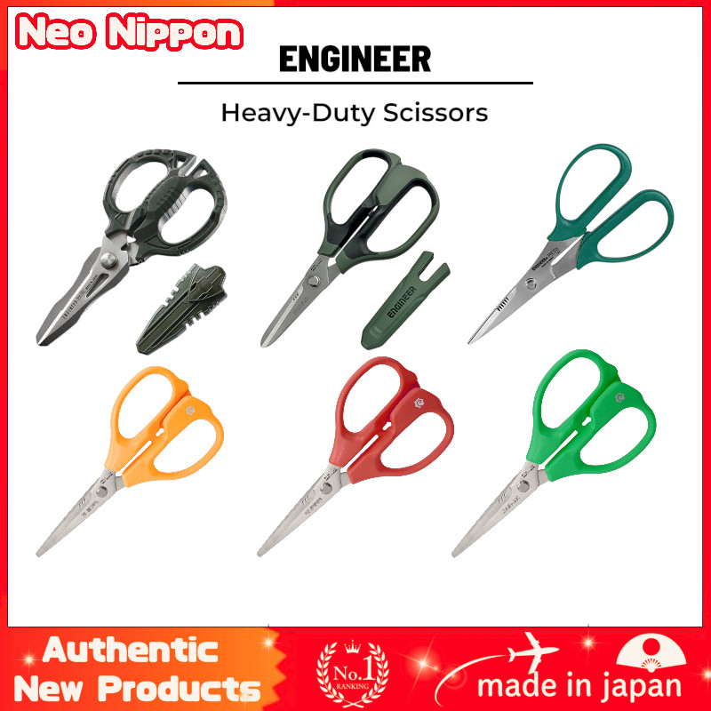 ENGINEER Heavy-Duty Scissors with Varied Blade Lengths and Colors