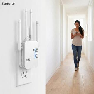 Sunstar Dual Band WiFi Repeater เครื่องขยายสัญญาณแบบมีสายความเร็วสูง Range Extender สําหรับห้องนอนสํานักงานอุปกรณ์สตรีมมิ่ง Nice