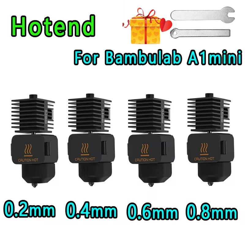Hotend สําหรับ Bambu Lab A1 mini Assembly Hotend ชุด 0.2 0.4 0.6 0.8 มม.เปลี่ยนหัวฉีดสําหรับ 3D เครื