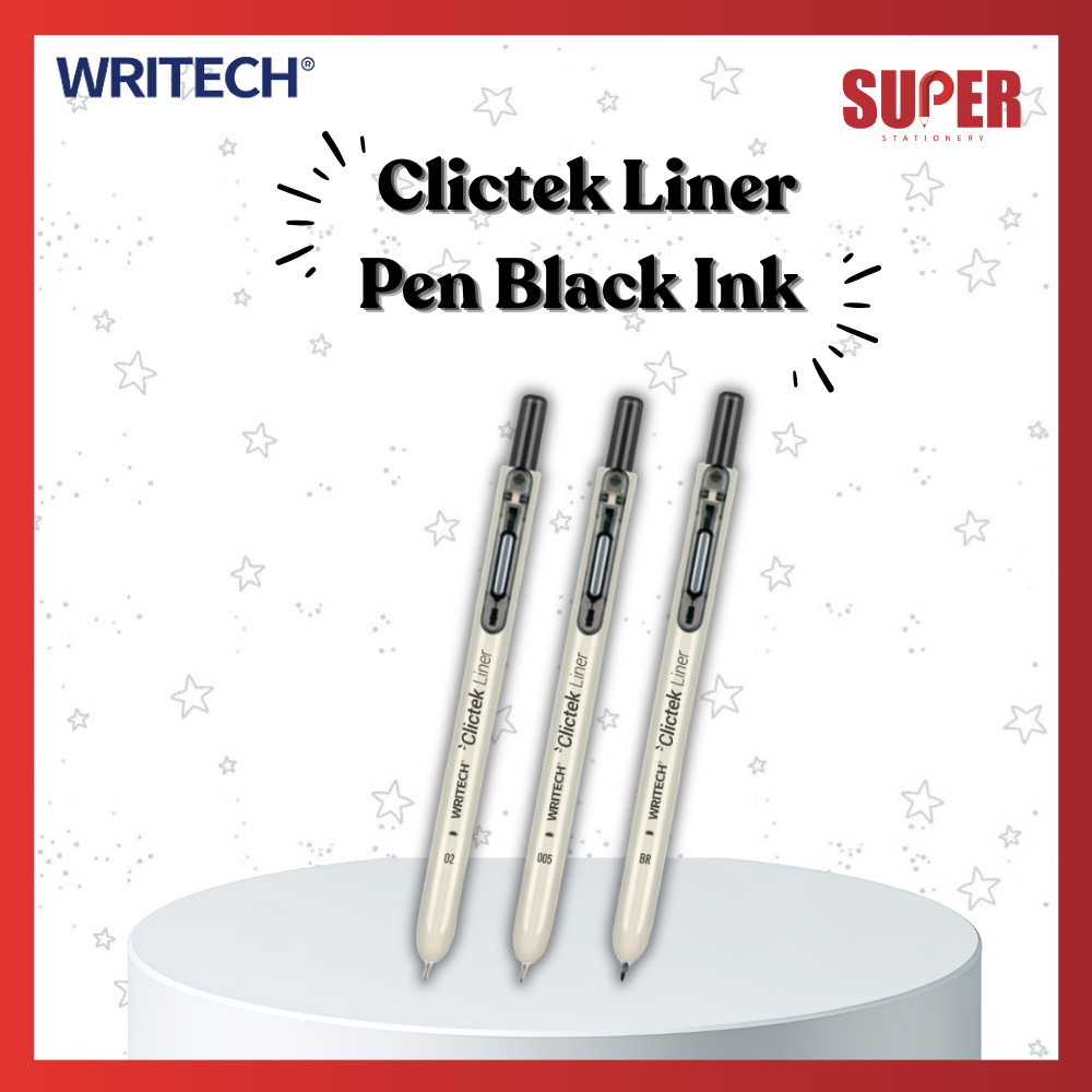 [Super Stationery] Writech Clictek Liner Pen Dakwat Hitam Writech Clictek Liner Pen หมึกสีดํา