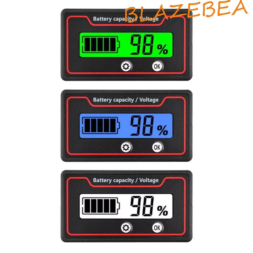 BLAZEBEA ตัวบ่งชี้ความจุแบตเตอรี่, 9-120V LED Digital Battery Voltmeter Tester Meter, ทนทาน 12v 24v 