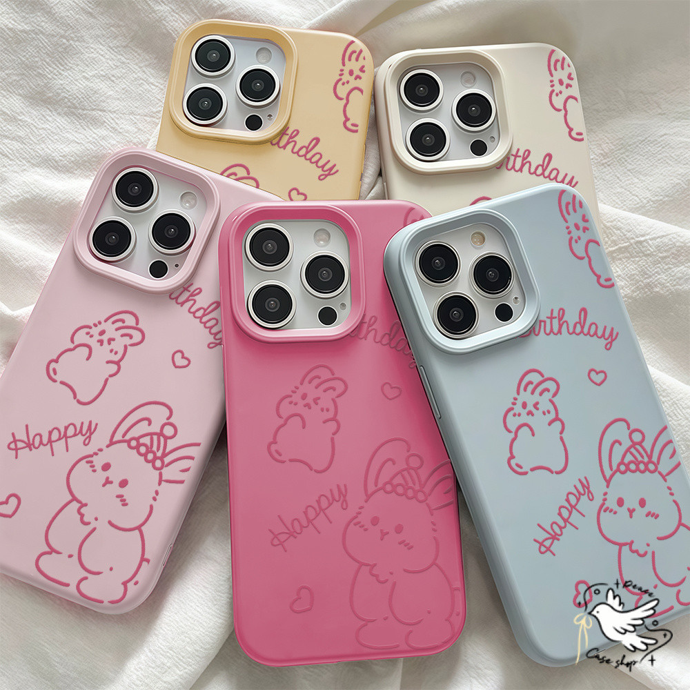 COD-ในไทย💥หรูหราไฮเอนด์ กระต่ายน่ารัก เคสไอโฟน For iPhone 11 17 16 15 12 13 14 15 Pro Max 13 14 XR X XS Max 16 Plus  เคส