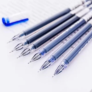 6/12 pcs ชุดปากกาเจลหัวเพชร 0.38 มม. สีดำ น้ำเงิน แดง หมึกความจุสูง เขียนลื่น เหมาะสำหรับสอบ ใช้ในสำนักงานและโรงเรียน