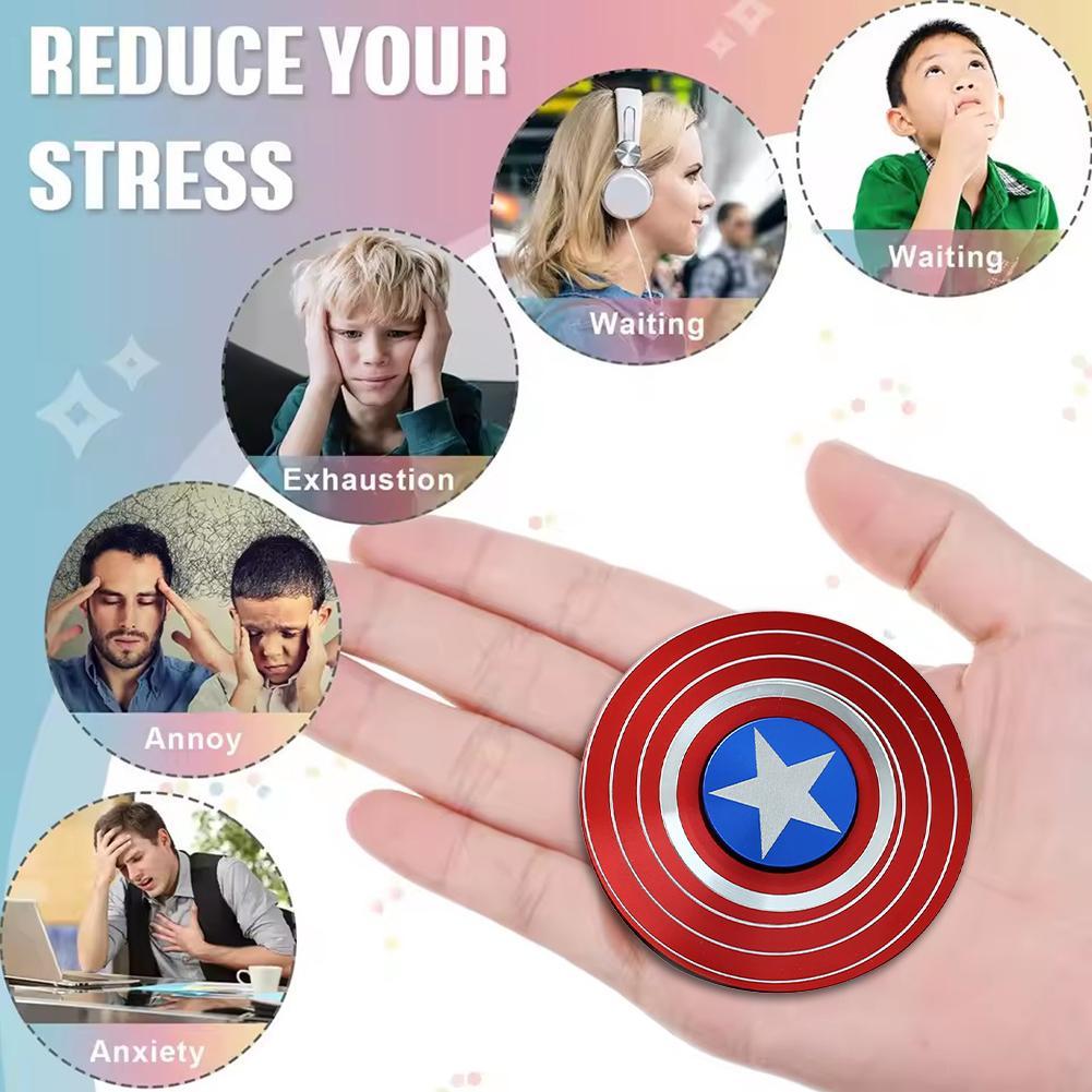 โลหะ Fidget Spinner อะนิเมะ Spider-man กัปตันอเมริกา Fast Bearing Finger Spin Gyroscope ของขวัญ I4v7