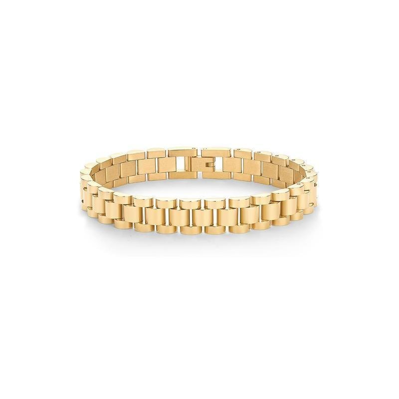 PAVOI 14K Gold Plated Womens Stainless Chunky Watch Strap Chain Bracelet R7VR