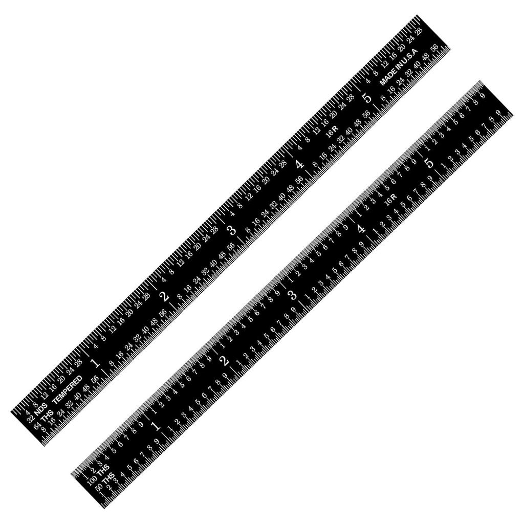 PEC Tools ไม้บรรทัดโลหะยืดหยุ่น 6" ผลิตจากสแตนเลสพรีเมี่ยมพร้อม Chrome Finish, รับปริญญา 16R (1/32",