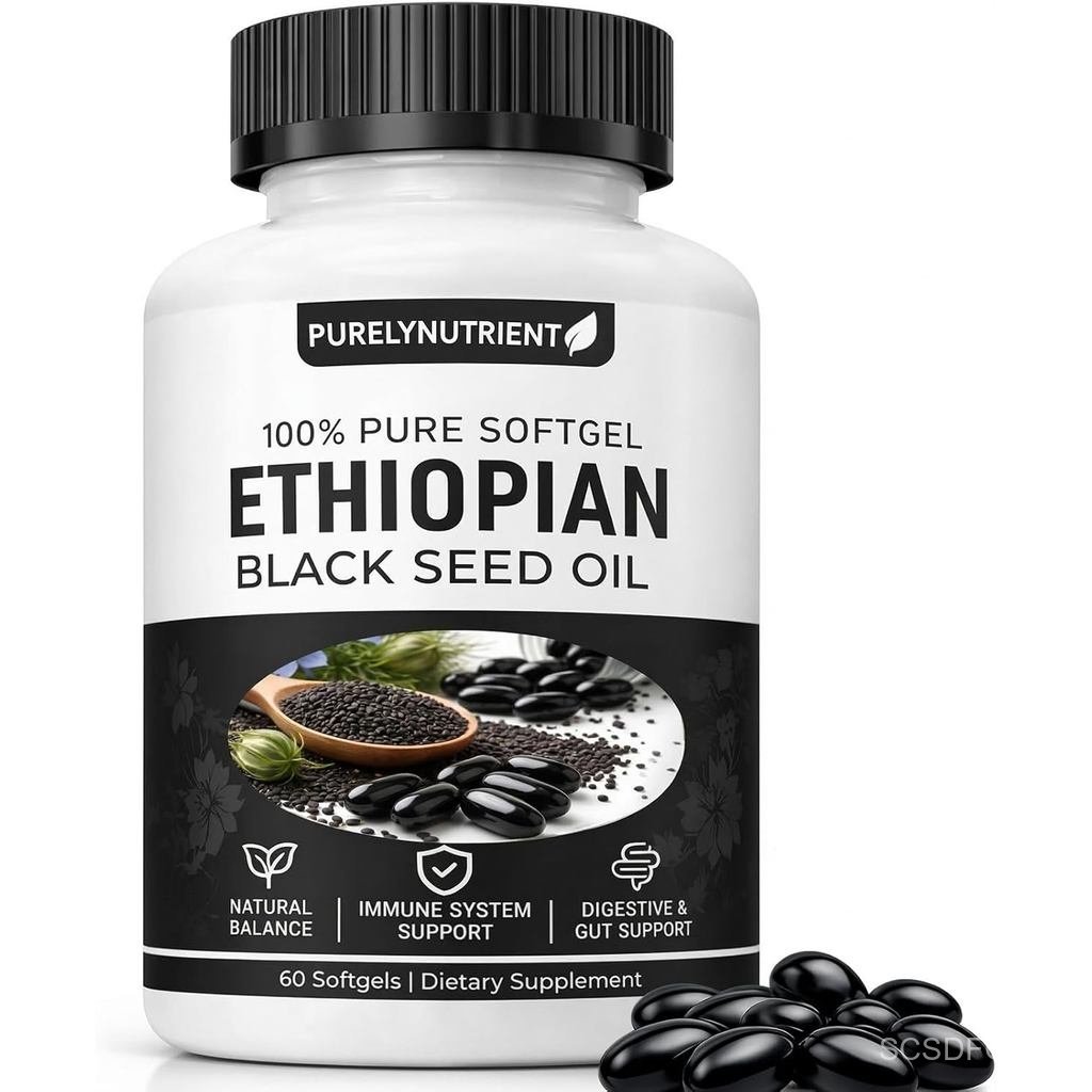 PURELYNUTRIENTEthipiankSeedOilCapswith4.64%Thymoquinone,ImmuneSupport&Digestion&EnergyBooster,Non-GM