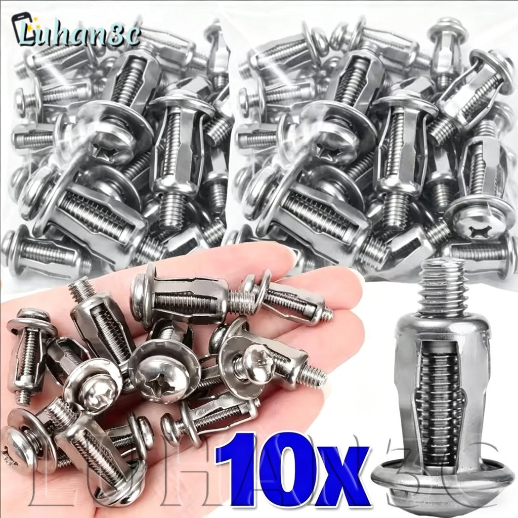 [AUTO & 3C] 2/5/10PCS - สกรูกลีบ M4 M5 M6 Jack Nuts โลหะ Rivet Nut ปลั๊กขยาย Anchors Lock Bolt Nut Fixing สกรู Rivetnut Clamp Wall Fasteners/High Rating