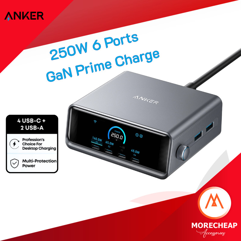 🔥ถูก/แท้🔥Anker Prime Charger 250W 6-Ports GaN Prime USB-C Charging Station