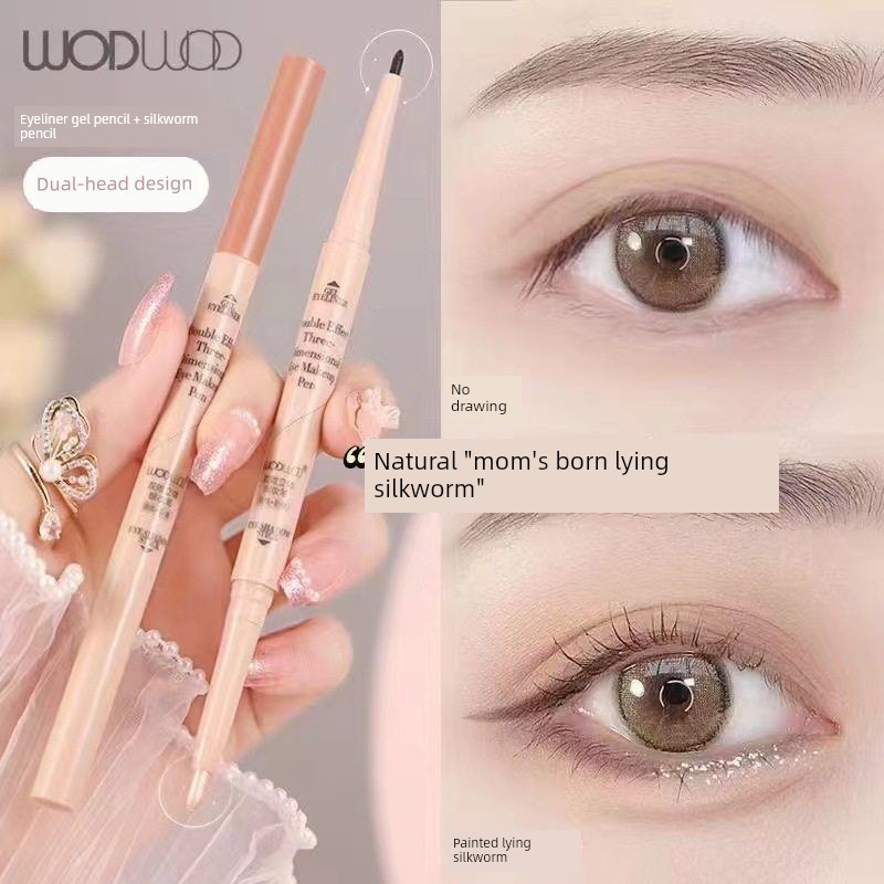 ของแท้ WODWOD WODWOD Double-Headed สามมิติปากกาโกหก Silkworm ปากกา Mom Solid Pearlescent Matte โกหก 