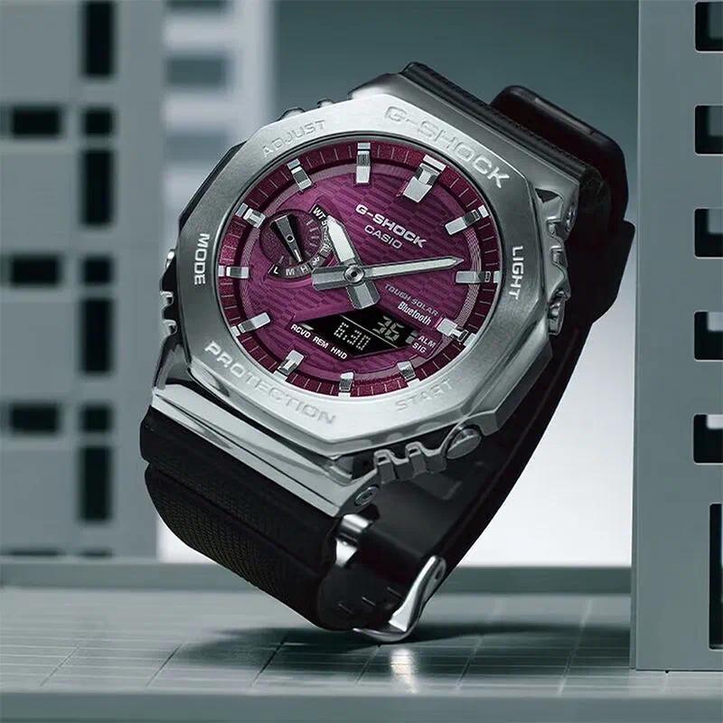 G//shock GBM-2100A-4B โลหะ GM-2100-1A G-STEEL กีฬาเรซิ่นสายนาฬิกา b864