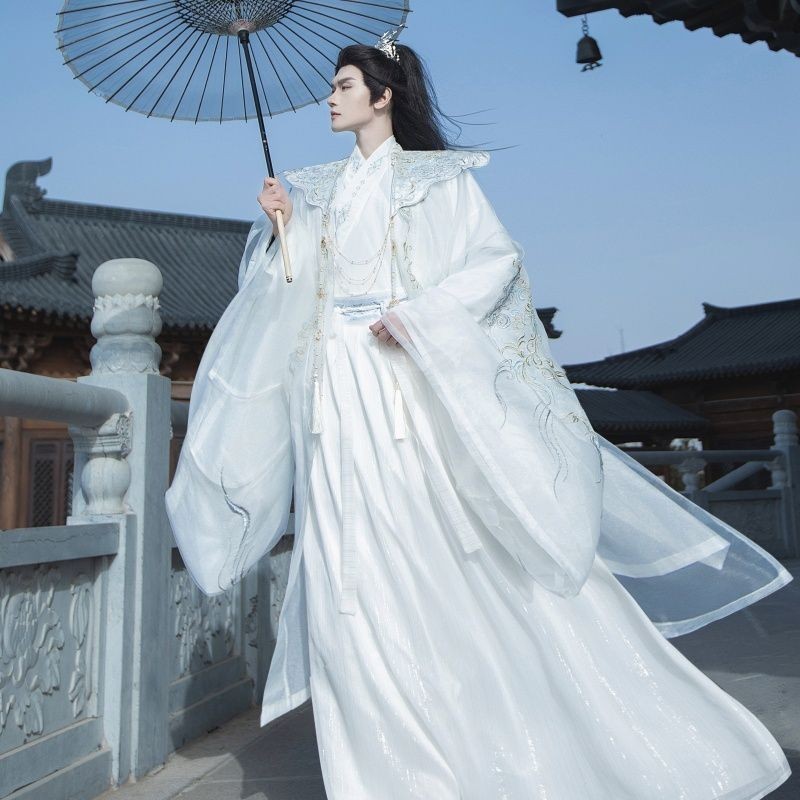 Shuyu [แหวนฟีนิกซ์มังกร Pei] ต้นฉบับ Hanfu ผู้ชายผู้หญิงสไตล์ไหล่เมฆ Wei Jin สไตล์หรูหรา Cool Sa สีด