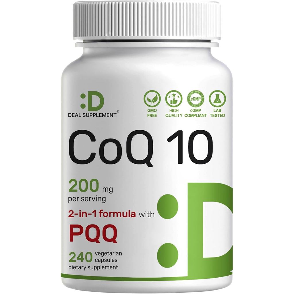 ข้อเสนอ SUPPLEMENT CoQ10 200mg พร้อม PQQ 200mcg, 240 แคปซูลผัก | Biomailing Coenzyme Q10 Complex | ร