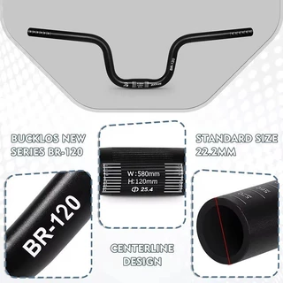 BUCKLOS Handlebar Swallow ขนาด 25.4 มม. x 580 มม., บาร์ทรง U จากอลูมิเนียม สำหรับจักรยานพับได้