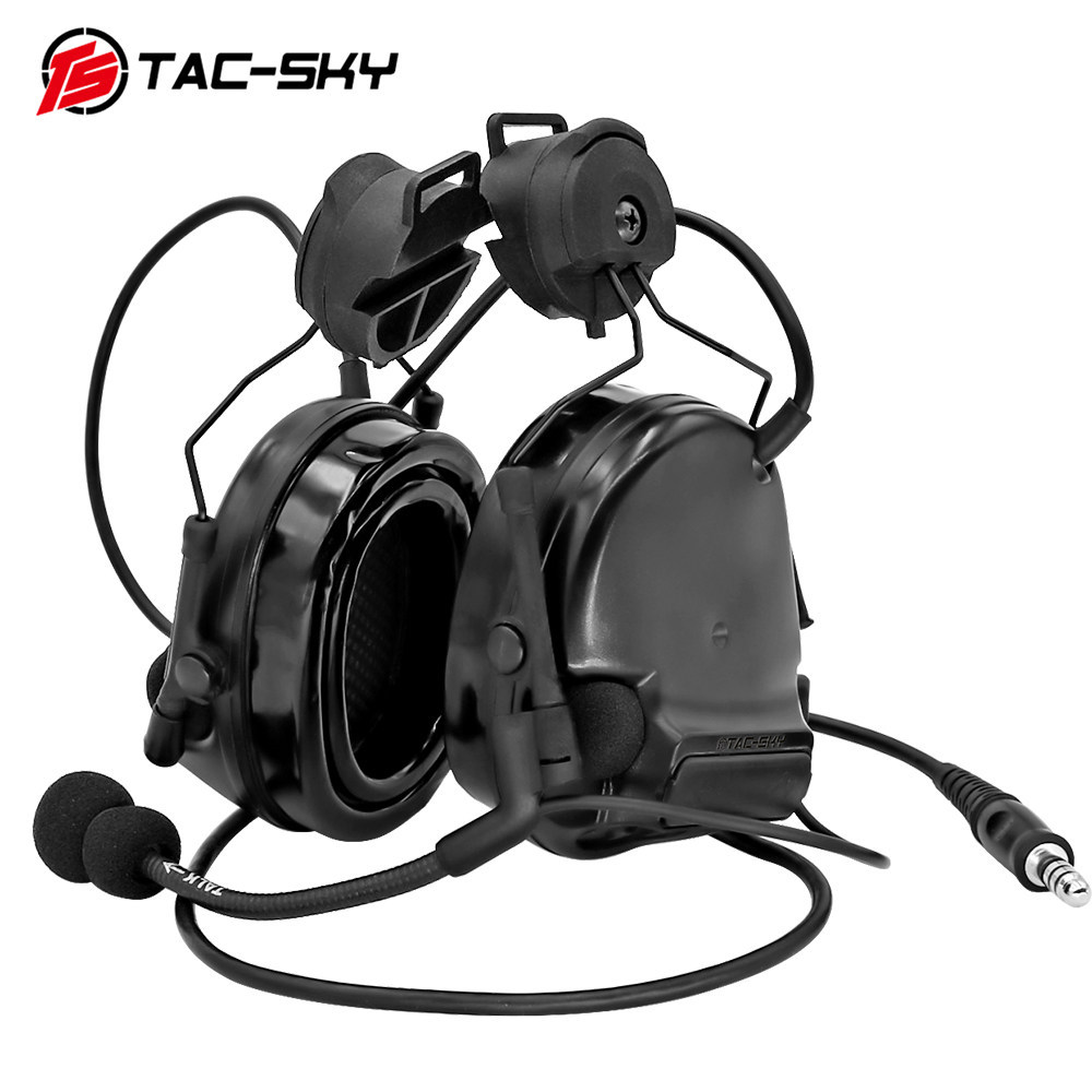 Bracket รางสำหรับหูฟัง TACTICAL-SKY ARC รุ่น COMTAC III ซิลิโคนลดเสียงรบกวน สีดำ