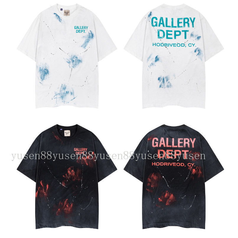 คุณภาพสูง * Ga888 Dept * สไตล์ใหม่ Graffiti Printing Craft เสื้อยืดแขนสั้นลําลองผ้าฝ้ายแท้