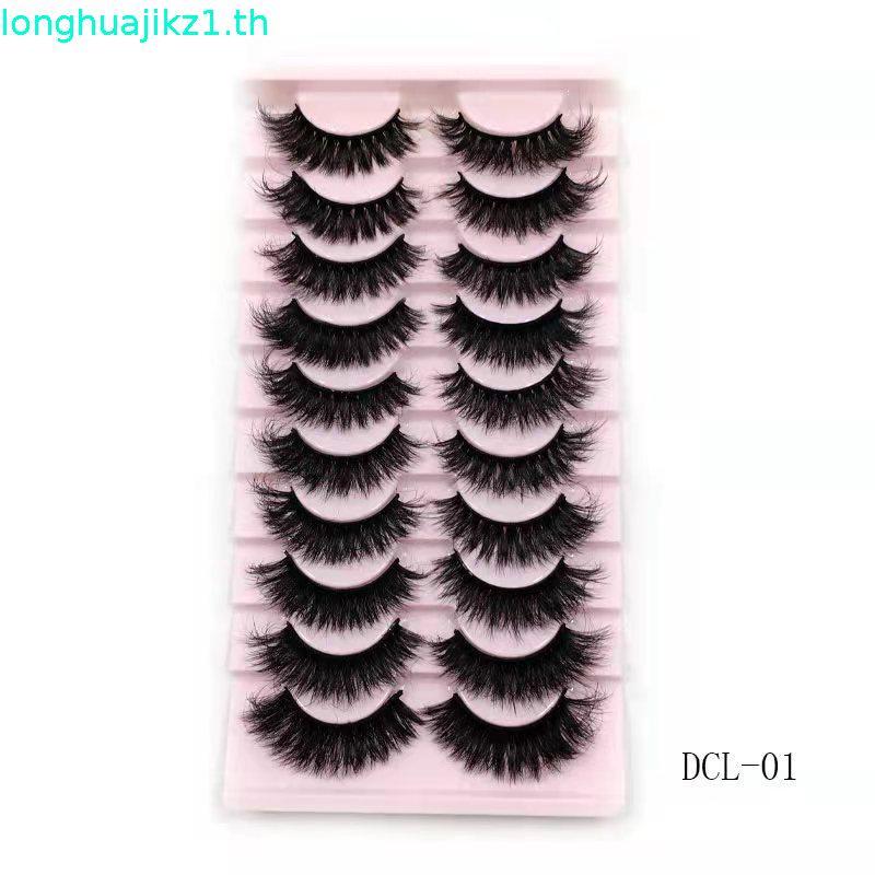 HBZGTLAD Soft Mink Eyelashes 3D Curl Winged End Eye Elongated ปลอม Lashes หนา Handmade ธรรมชาติขนตาป