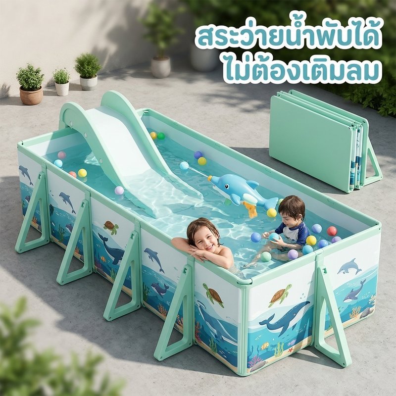 ขนาดใหญ่พับสระว่ายน้ําครอบครัวหนารั่วซึมกลางแจ้งบ้านเด็กผู้ใหญ่น้ําเล่นอ่าง