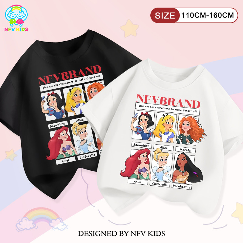 【พร้อมส่ง&COD】NFV KIDS เสื้อยืดแขนสั้นเด็ก✨ใส่สบาย ซึบซับเหงื่อ ระบายอากาศ ลายพิมพ์การ์ตูน ผ้าหนายับยากรีดง่าย YG5583