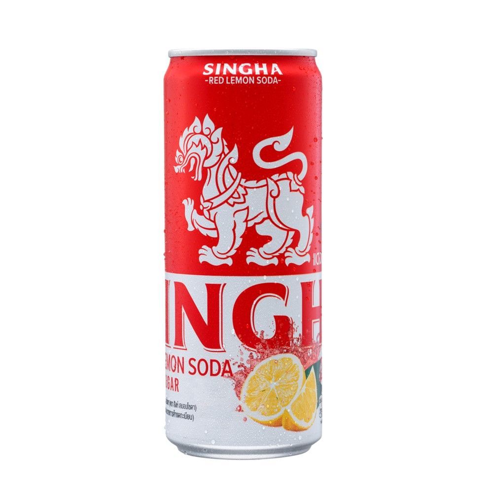 [สินค้าส่งด่วน] สิงห์ แดงเลมอนโซดาไม่มีน้ำตาล 330มล. SINGHA RED LEMON SODA ZERO SUGAR 330ML