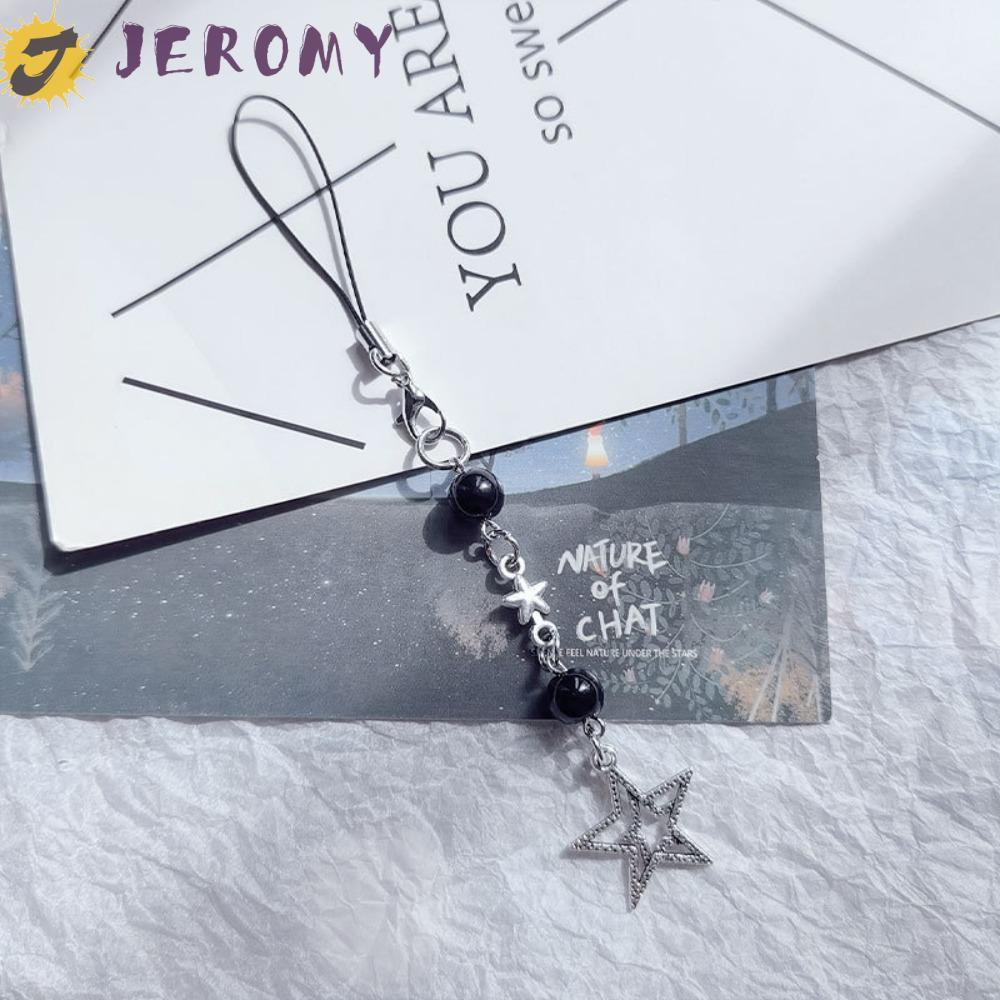 JEROMY Y2K Star Phone Chain, โทรศัพท์ Charm Star Y2K โทรศัพท์ Charms, กระเป๋าเป้สะพายหลังเครื่องประด