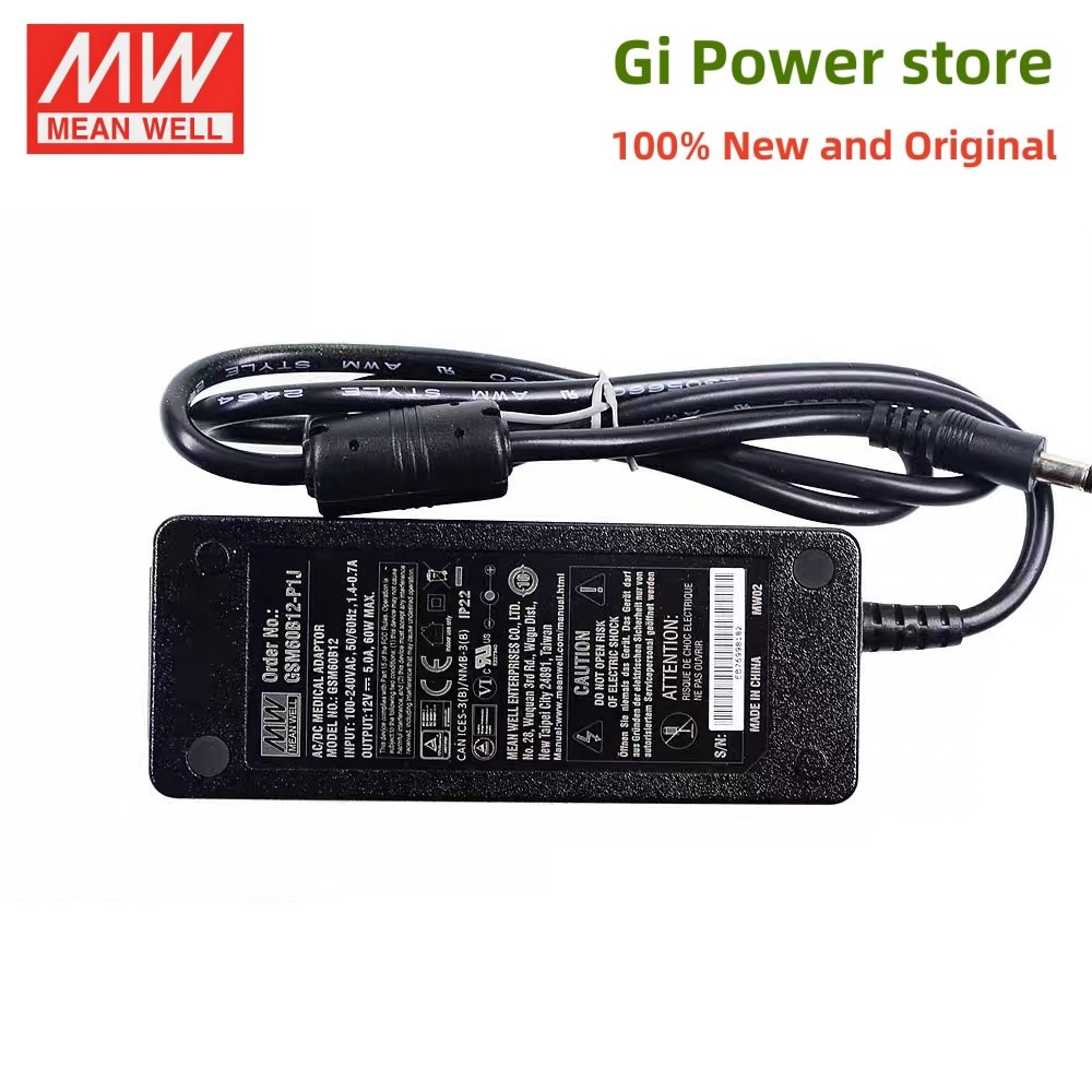 GSM60B 60W หมายถึง Well AC-DC สีเขียวทางการแพทย์ Adaptor GSM60B05-P1J GSM60B09-P1J GSM60B12-P1J GSM6