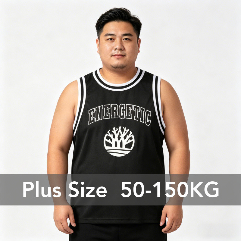 Oversize Men Plus Size Casual Streetwear น้ําหนักเบา Breathable เสื้อแขนกุด