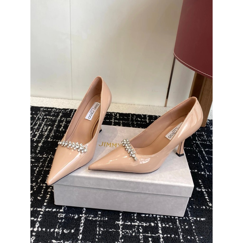 2025.9.1-8-9 ซม. ส้น Chou Yangjie Jimmy Choo JC รองเท้าส้นสูง