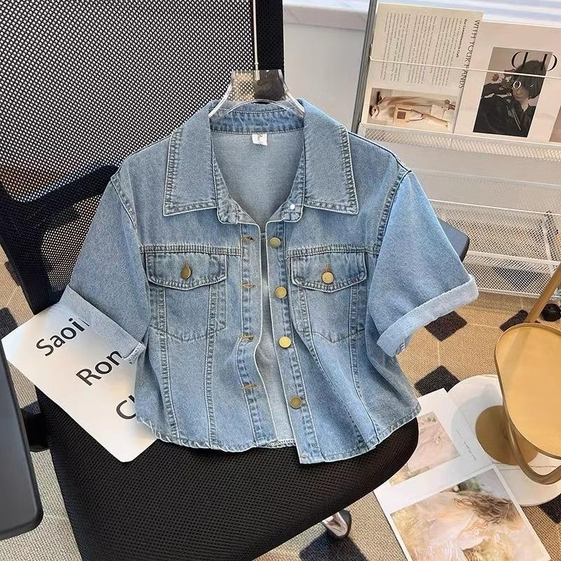 DENIM SHIRT / กางเกงยีนส์ผู้หญิง TOP GOLD BUTTON MODEL CAN BE USED AS A OUTER 2229