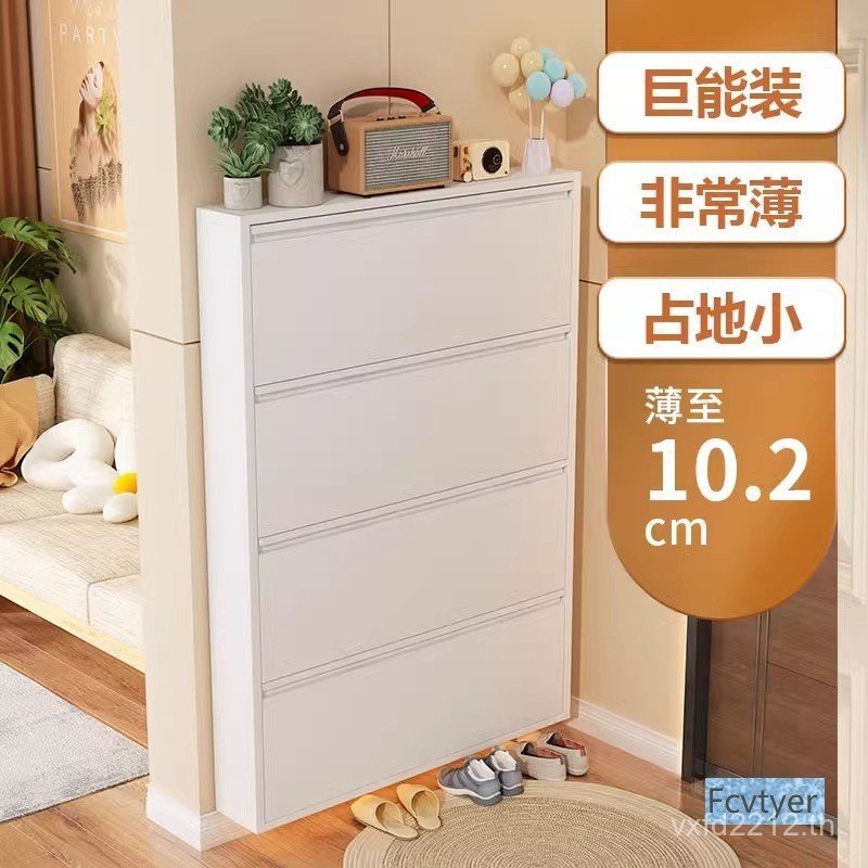 Simple แคบ Ultra-Thin Wall ชั้นวางรองเท้าในครัวเรือน Dumping ตู้รองเท้า 10.2 ซม. Entrance แขวนประตูต
